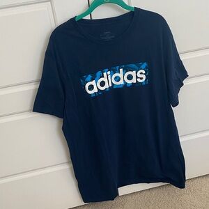 adidas Navy T-Shirt with Blue Graphic Logo